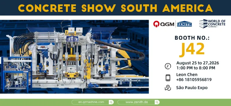 Quangong Machinery قرار است در نمایشگاه بتن در سائوپائولو، برزیل به نمایش بگذارد—برای این رویداد بزرگ صنعت آمریکای جنوبی به ما بپیوندید.